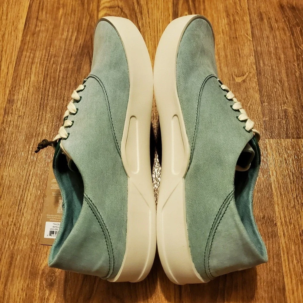 OluKai Boat Shoes Men 9 Tradewind Bamboo Green Textile Low Top Fishing New